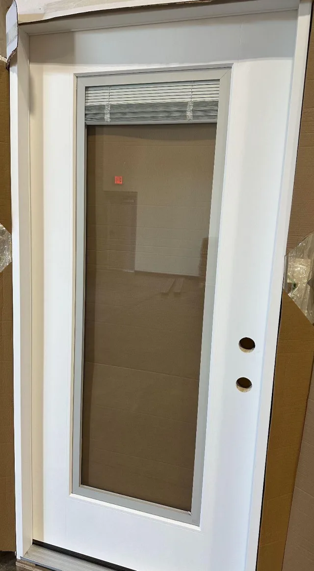 Fiberglass impact door  Pre-hung fiber glass exterior door-1-Lite clear glass with blind