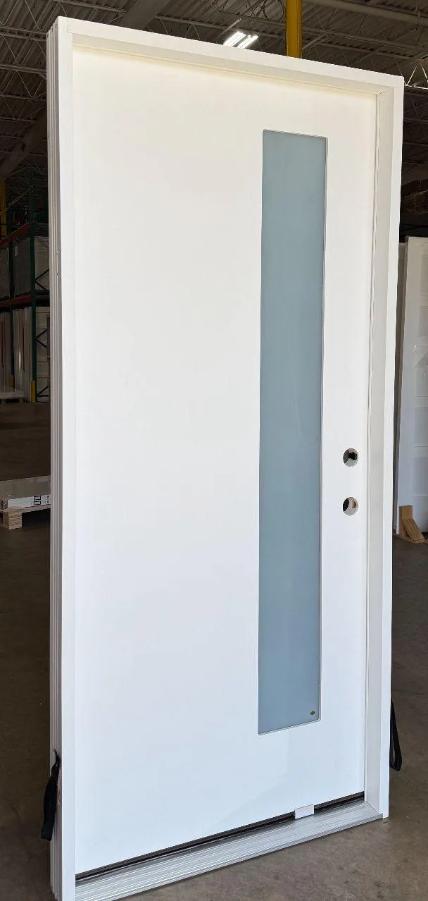 Pre-hung fiberglass exterior door-1S-lite Impacted & Low E Frosted glass
