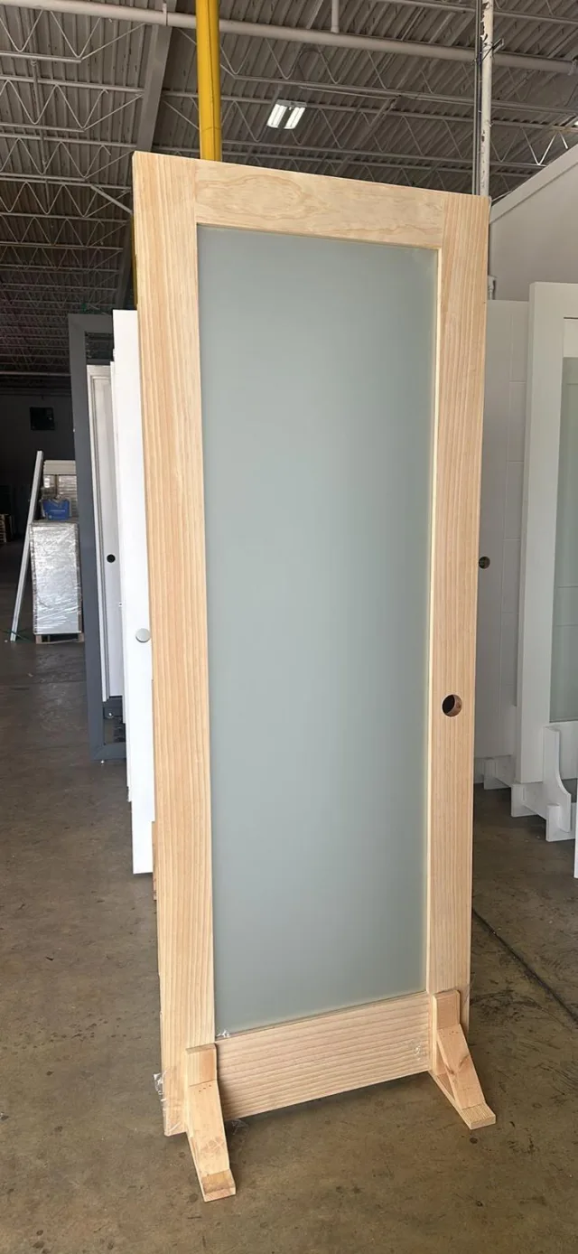 Clear Grade Pine Wood 1 Lite Frosted Glass Door